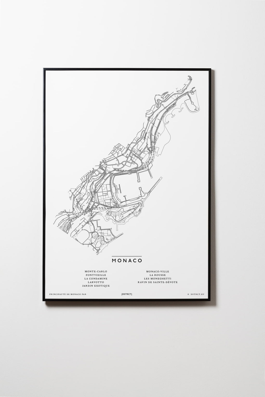 Monaco | City Map Karte Plan Bild Print Poster Mit Rahmen Framed L & XL