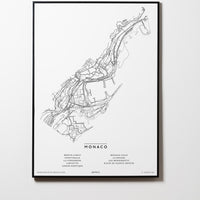 Monaco | City Map Karte Plan Bild Print Poster Mit Rahmen Framed L & XL