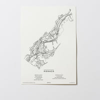 Monaco | City Map Karte Plan Bild Print Poster Ohne Rahmen Unframed
