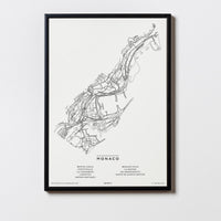Monaco | City Map Karte Plan Bild Print Poster Mit Rahmen Framed