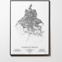 Mexiko-Stadt | Mexiko | City Map Karte Plan Bild Print Poster Mit Rahmen Framed L & XL