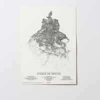 Mexiko-Stadt | Mexiko | City Map Karte Plan Bild Print Poster Ohne Rahmen Unframed