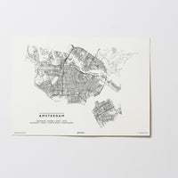 Amsterdam | Niederlande | City Map Karte Plan Bild Print Poster Ohne Rahmen Unframed