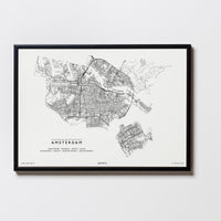 Amsterdam | Niederlande | City Map Karte Plan Bild Print Poster Mit Rahmen Framed