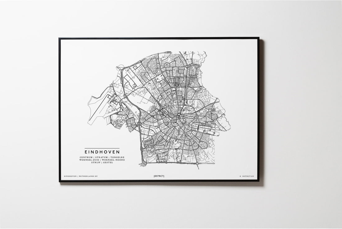 Eindhoven | Niederlande | City Map Karte Plan Bild Print Poster Mit Rahmen Framed L & XL