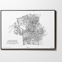 Eindhoven | Niederlande | City Map Karte Plan Bild Print Poster Mit Rahmen Framed L & XL