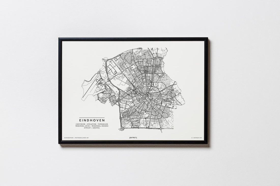 Eindhoven | Niederlande | City Map Karte Plan Bild Print Poster Mit Rahmen Framed