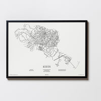 Baden | 2500 | Niederösterreich City Map Karte Plan Bild Print Poster Mit Rahmen Framed