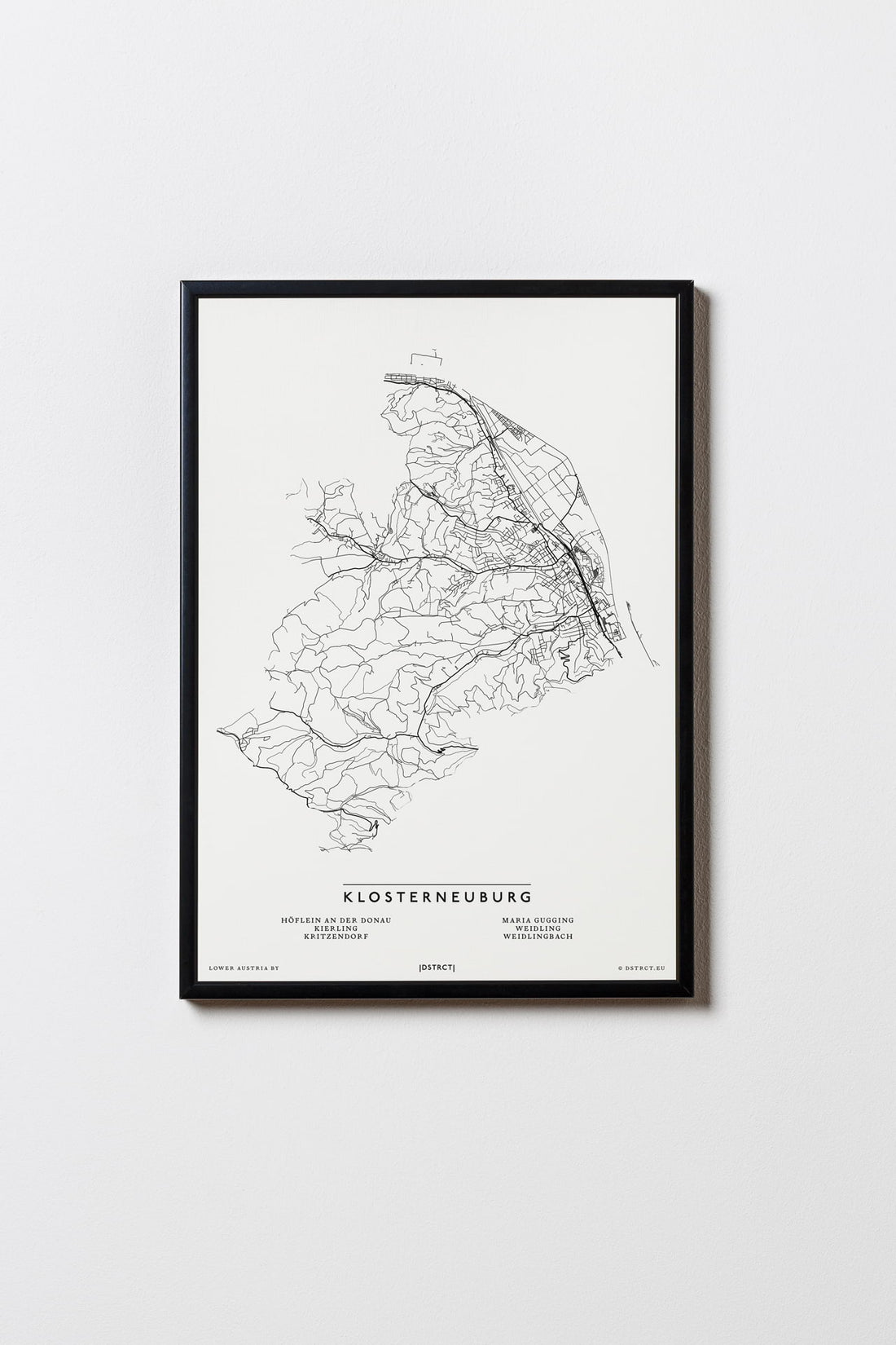 Klosterneuburg | 3400 | Niederösterreich | NEUES DESIGN | City Map Karte Plan Bild Print Poster Mit Rahmen Framed