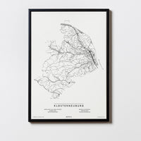 Klosterneuburg | 3400 | Niederösterreich | NEUES DESIGN | City Map Karte Plan Bild Print Poster Mit Rahmen Framed