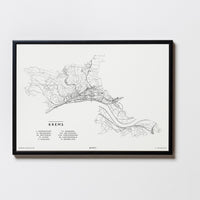 Krems an der Donau | Niederösterreich | City Map Karte Plan Bild Poster Mit Rahmen Framed