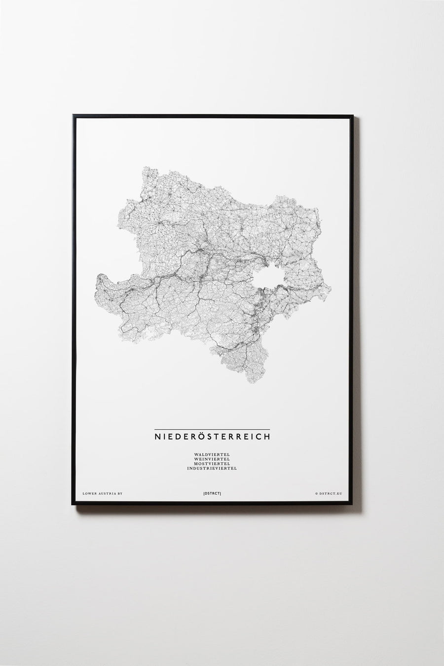 Niederösterreich | Österreich | City Map Karte Plan Bild Print Poster Illustration Framed mit Rahmen L & XL