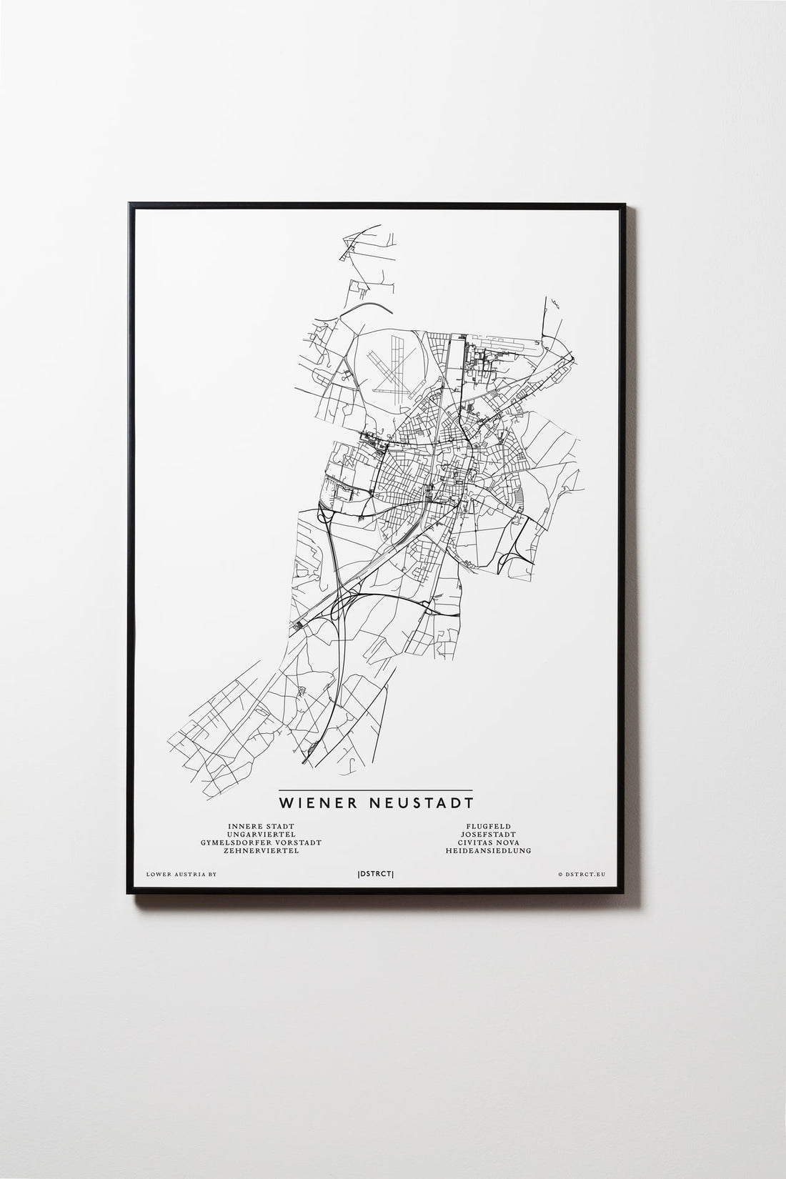 Wiener Neustadt | 2700 - 2752 | Niederösterreich | City Map Karte Plan Bild Poster Mit Rahmen Framed L & XL