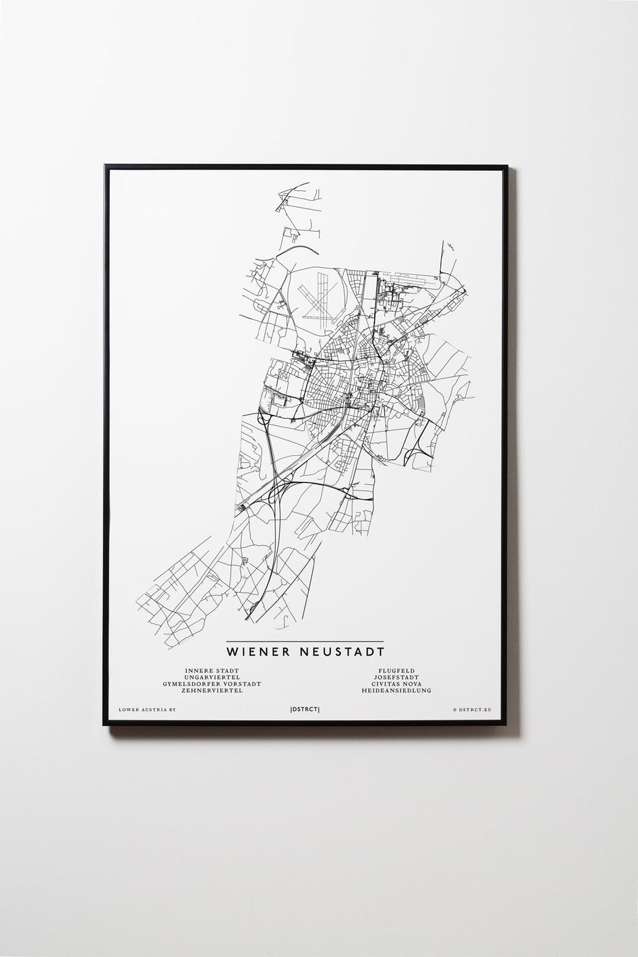 Wiener Neustadt | 2700 - 2752 | Niederösterreich | City Map Karte Plan Bild Poster Mit Rahmen Framed L & XL