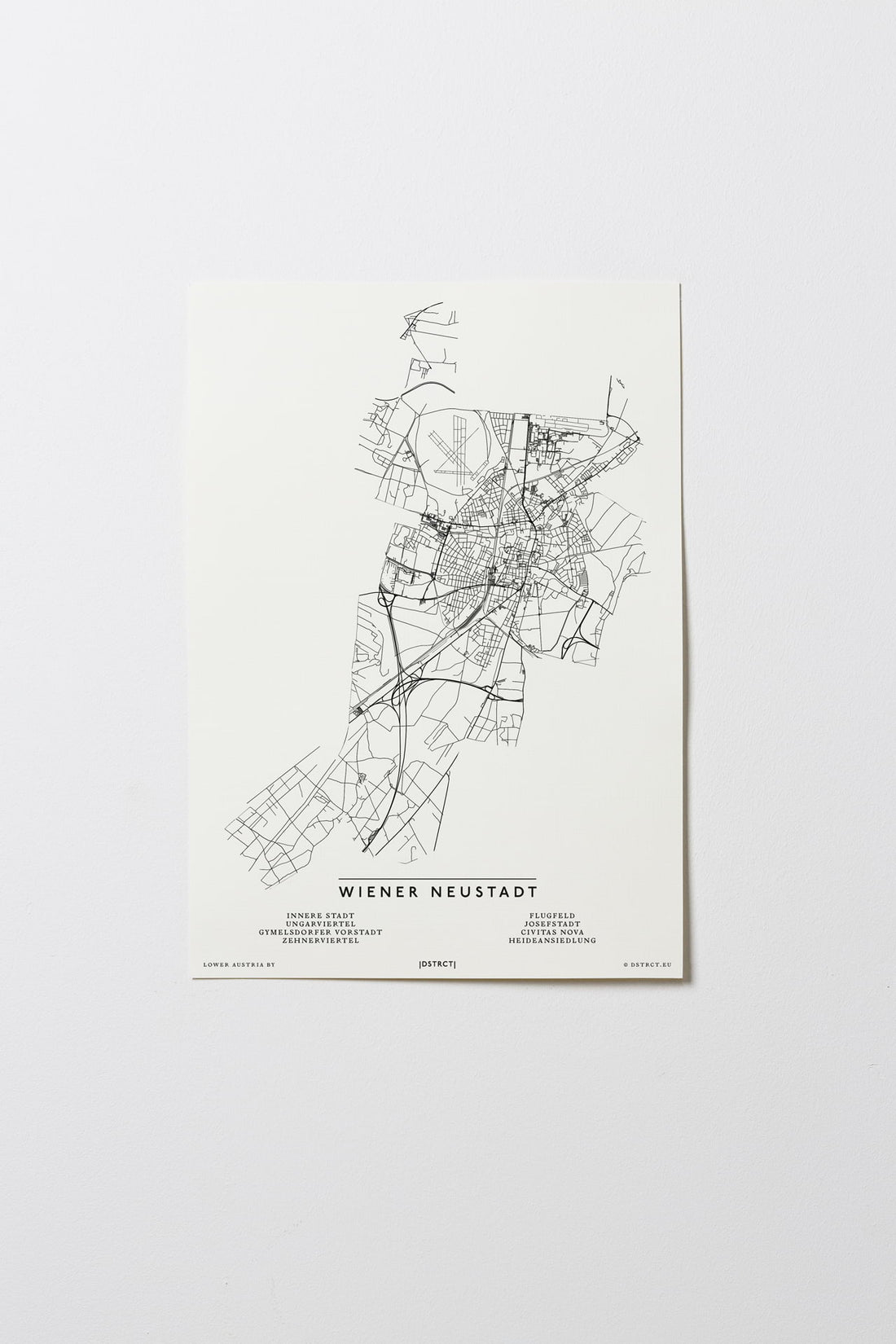 Wiener Neustadt | 2700 - 2752 | Niederösterreich | City Map Karte Plan Bild Poster Ohne Rahmen Unframed