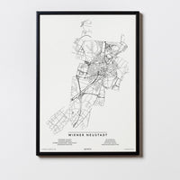 Wiener Neustadt | 2700 - 2752 | Niederösterreich | City Map Karte Plan Bild Poster Mit Rahmen Framed