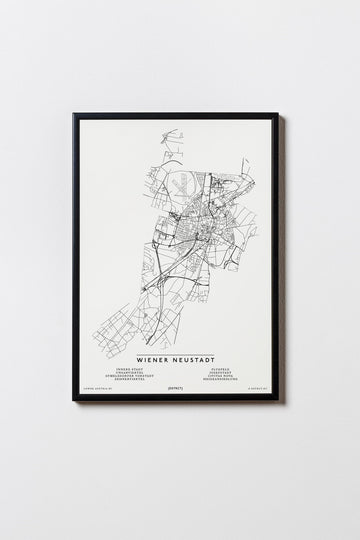 Wiener Neustadt | 2700 - 2752 | Niederösterreich | City Map Karte Plan Bild Poster Mit Rahmen Framed
