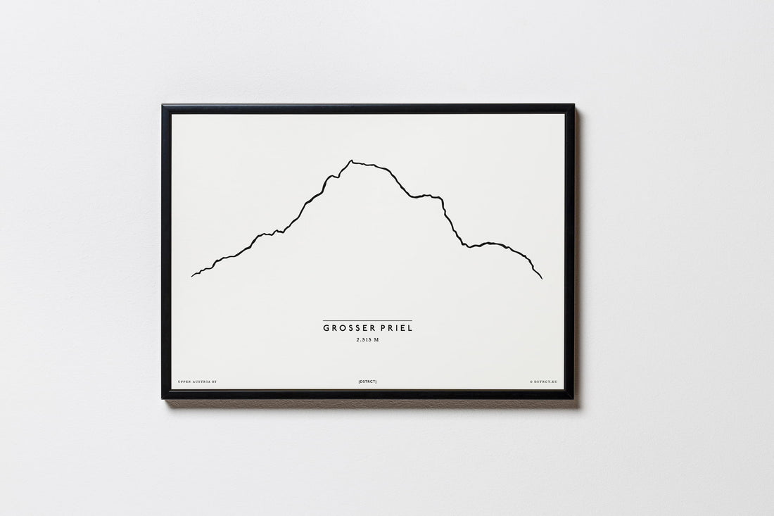 Grosser Priel 2515m | Oberösterreich | Illustration | Zeichnung Bild Print Poster Mit Rahmen Framed