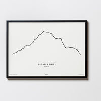 Grosser Priel 2515m | Oberösterreich | Illustration | Zeichnung Bild Print Poster Mit Rahmen Framed