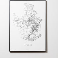 Leonding | Oberösterreich | City Map Karte Plan Bild Print Poster Mit Rahmen Framed L & XL