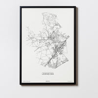 Leonding | Oberösterreich | City Map Karte Plan Bild Print Poster Mit Rahmen Framed