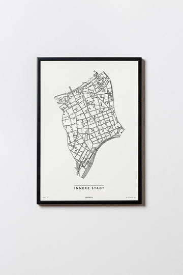 Innere Stadt | 4020 | Linz | City Map Karte Plan Bild Print Poster Mit Rahmen Framed