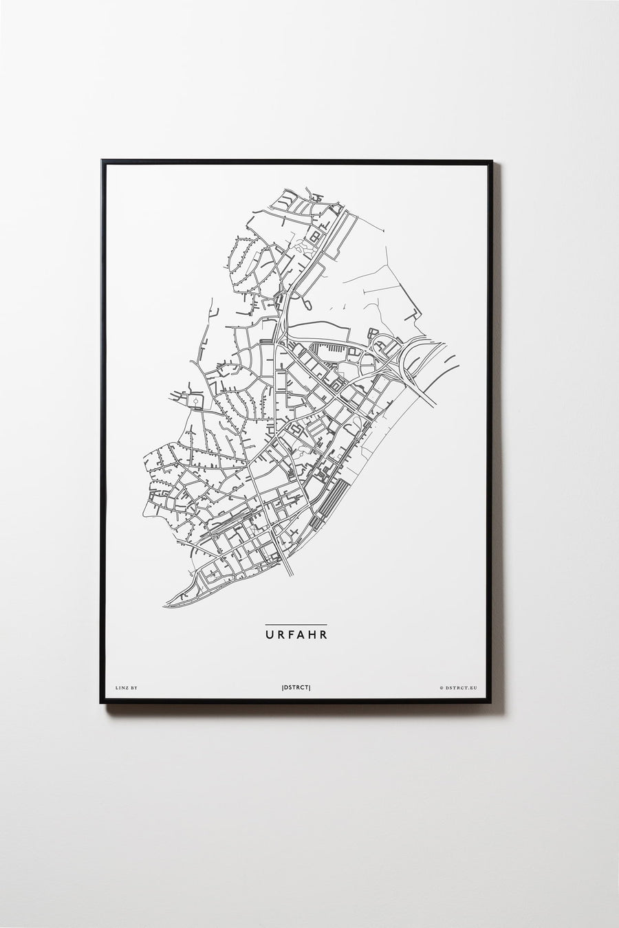 Urfahr | 4040 | Linz | City Map Karte Plan Bild Poster Print Bezirk Mit Rahmen Framed L & XL