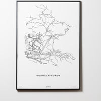 Dornach-Auhof | 4040 | Linz | City Map Karte Plan Bild Poster Print Mit Rahmen Framed L & XL