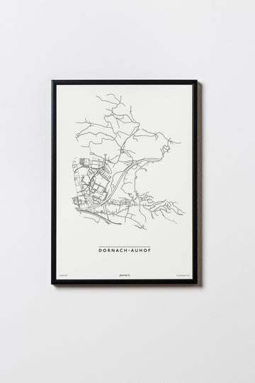 Dornach-Auhof | 4040 | Linz | City Map Karte Plan Bild Poster Print Mit Rahmen Framed