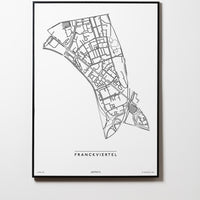 Franckviertel | 4020 | Linz | City Map Karte Plan Bild Poster Print Mit Rahmen Framed L & XL