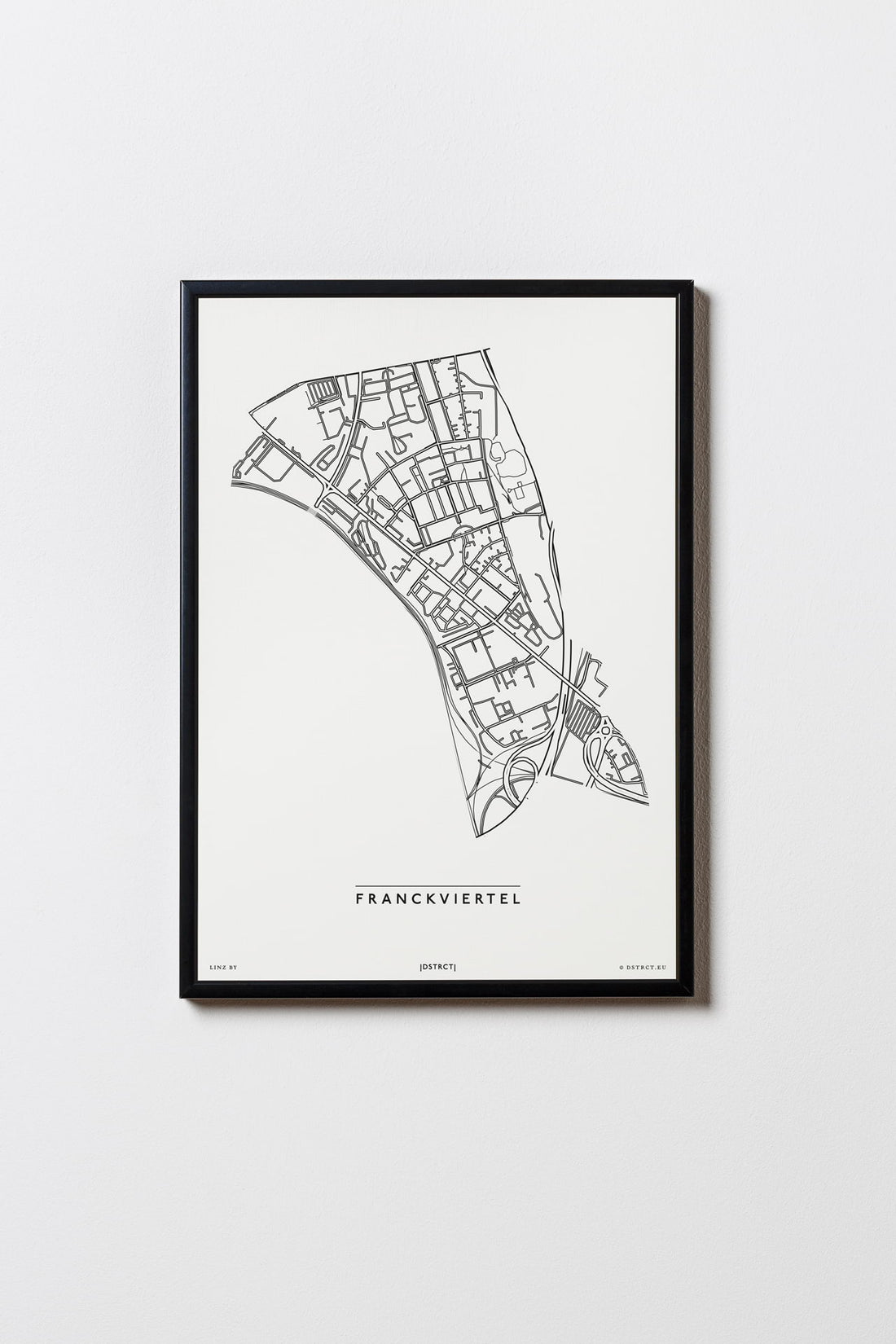 Franckviertel | 4020 | Linz | City Map Karte Plan Bild Poster Print Mit Rahmen Framed