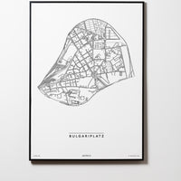 Bulgariplatz | 4020 | Linz | City Map Karte Plan Bild Poster Print Mit Rahmen Framed L & XL