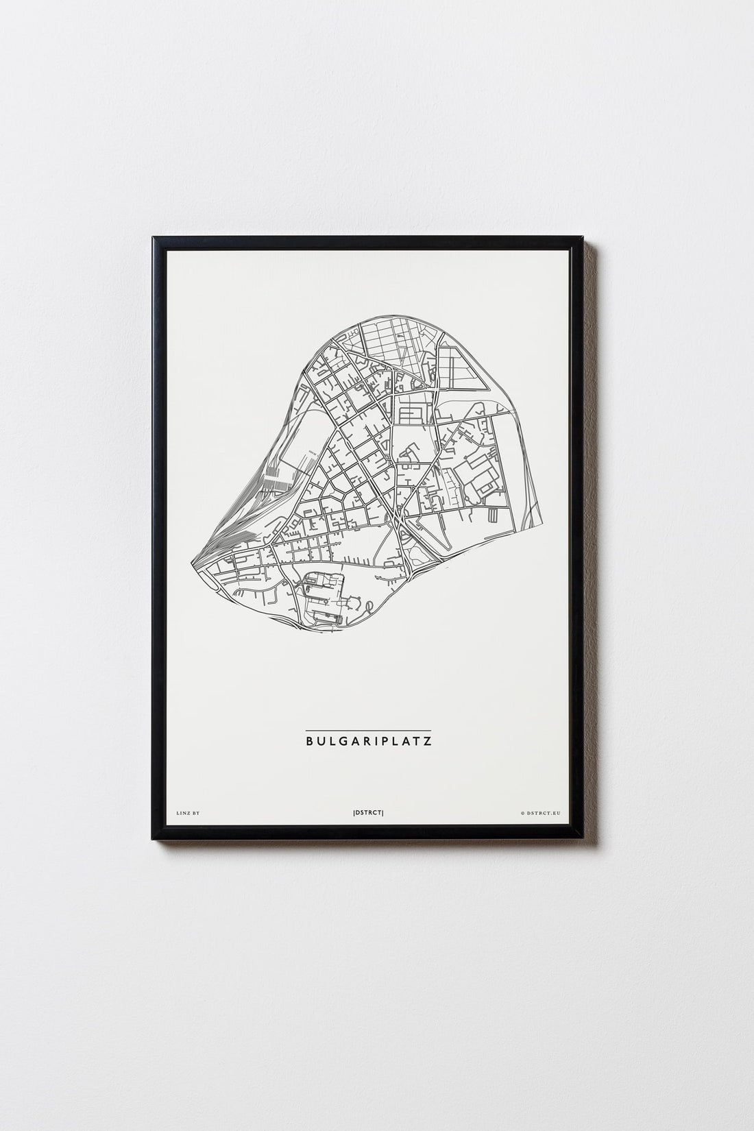 Bulgariplatz | 4020 | Linz | City Map Karte Plan Bild Poster Print Mit Rahmen Framed