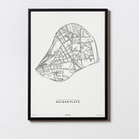 Bulgariplatz | 4020 | Linz | City Map Karte Plan Bild Poster Print Mit Rahmen Framed