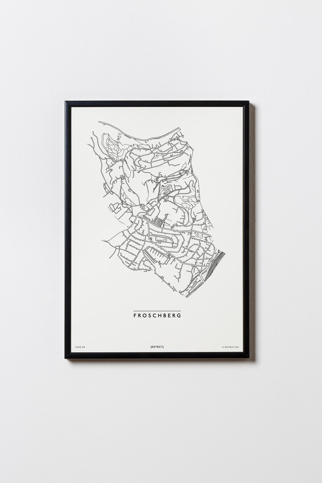 Froschberg | 4020 | Linz | City Map Karte Plan Bild Poster Print Mit Rahmen Framed