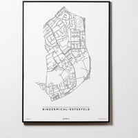 Bindermichl-Keferfeld | 4020 | Linz | City Map Karte Plan Bild Print Poster Mit Rahmen Framed L & XL