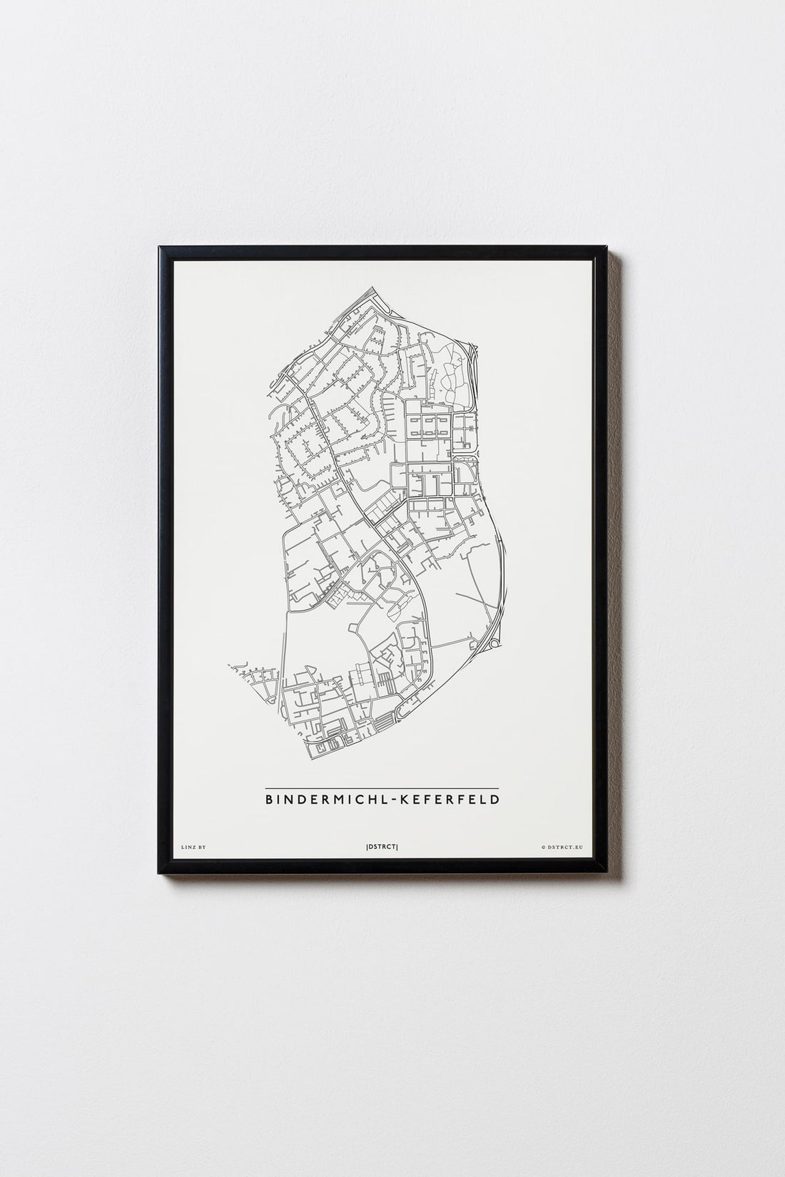 Bindermichl-Keferfeld | 4020 | Linz | City Map Karte Plan Bild Print Poster Mit Rahmen Framed