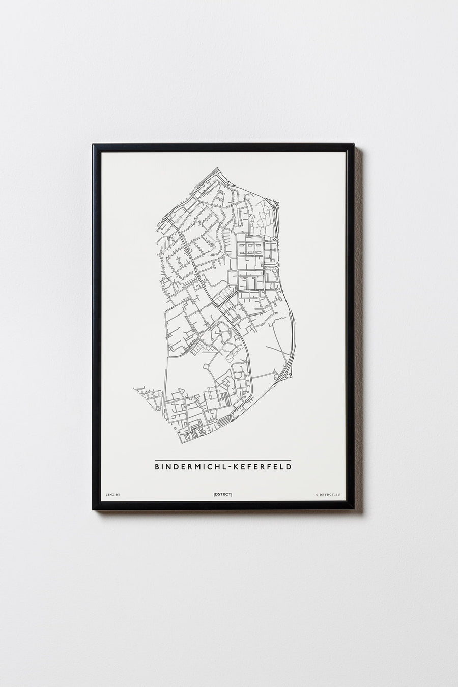 Bindermichl-Keferfeld | 4020 | Linz | City Map Karte Plan Bild Print Poster Mit Rahmen Framed