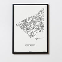 Neue Heimat | 4030 | Linz | City Map Karte Plan Bild Poster Print Mit Rahmen Framed