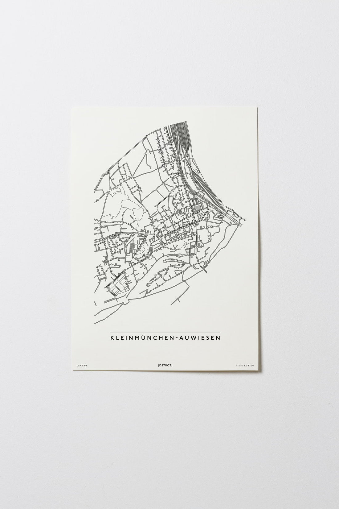 Kleinmünchen-Auwiesen | 4030 | Linz | City Map Karte Plan Bild Poster Print Ohne Rahmen Unframed