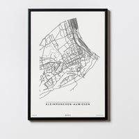 Kleinmünchen-Auwiesen | 4030 | Linz | City Map Karte Plan Bild Poster Print Mit Rahmen Framed