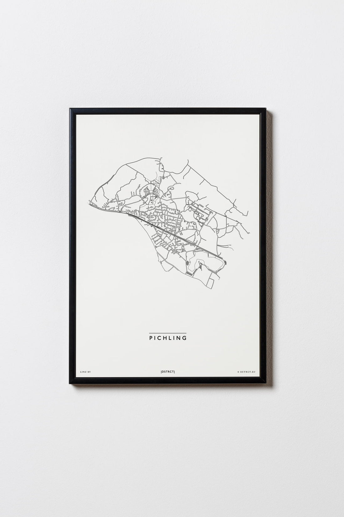 Pichling | 4030 | Linz | City Map Karte Plan Bild Poster Print Mit Rahmen Framed