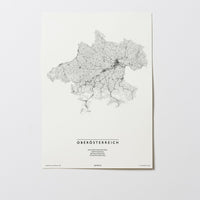 Oberösterreich | Österreich | City Map Karte Plan Bild Print Poster Illustration Unframed Ohne Rahmen