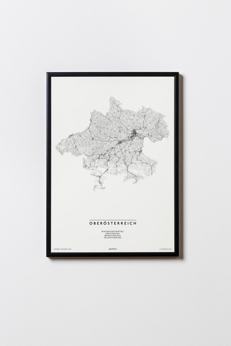 Oberösterreich | Österreich | City Map Karte Plan Bild Print Poster Illustration Framed mit Rahmen