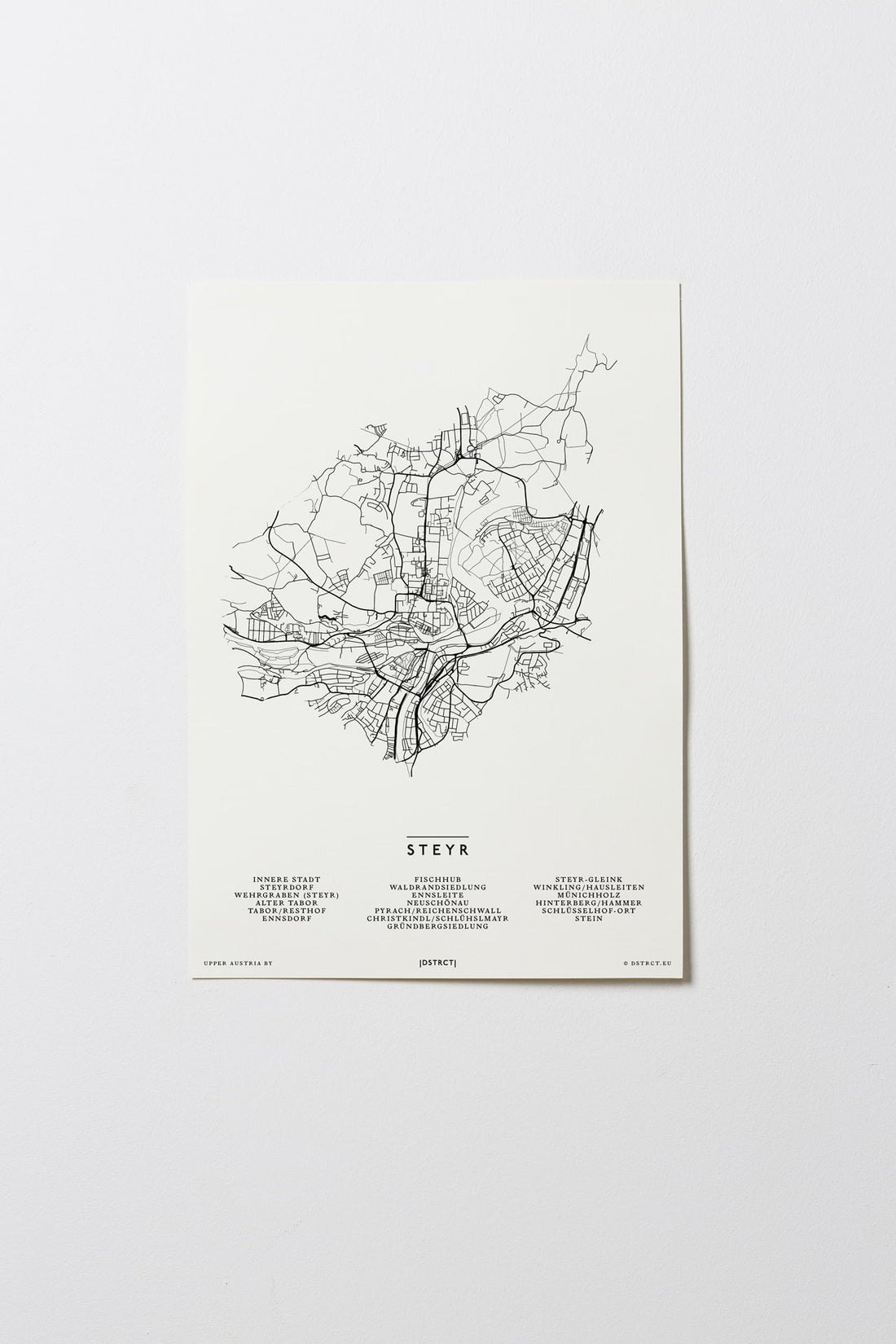 Steyr | Oberösterreich | City Map Karte Plan Bild Print Poster Ohne Rahmen Unframed