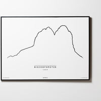 Bischofsmütze | Salzburg | Illustration | Zeichnung Bild Print Poster Mit Rahmen Framed L & XL