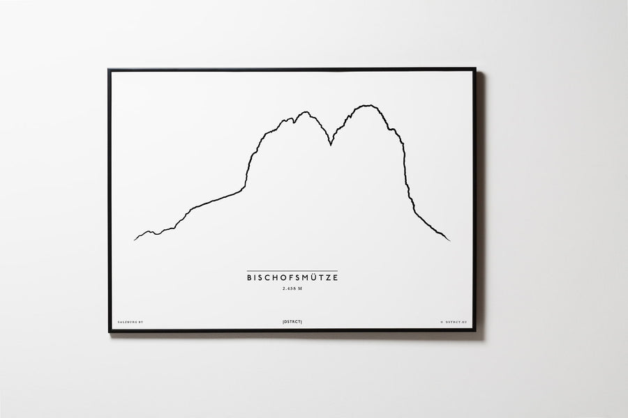 Bischofsmütze | Salzburg | Illustration | Zeichnung Bild Print Poster Mit Rahmen Framed L & XL