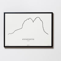 Bischofsmütze | Salzburg | Illustration | Zeichnung Bild Print Poster Mit Rahmen Framed