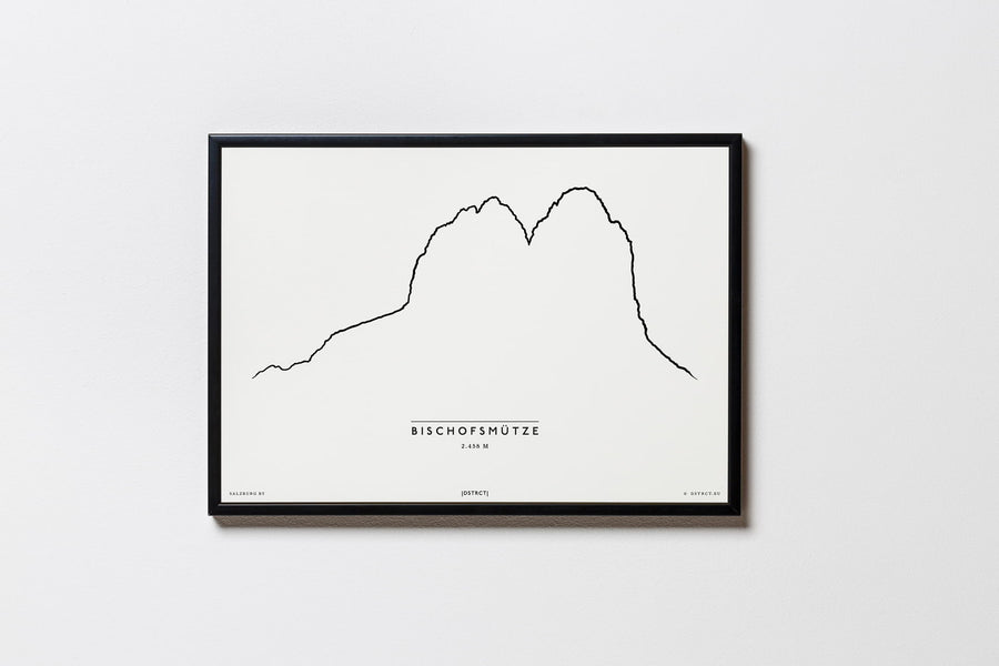 Bischofsmütze | Salzburg | Illustration | Zeichnung Bild Print Poster Mit Rahmen Framed