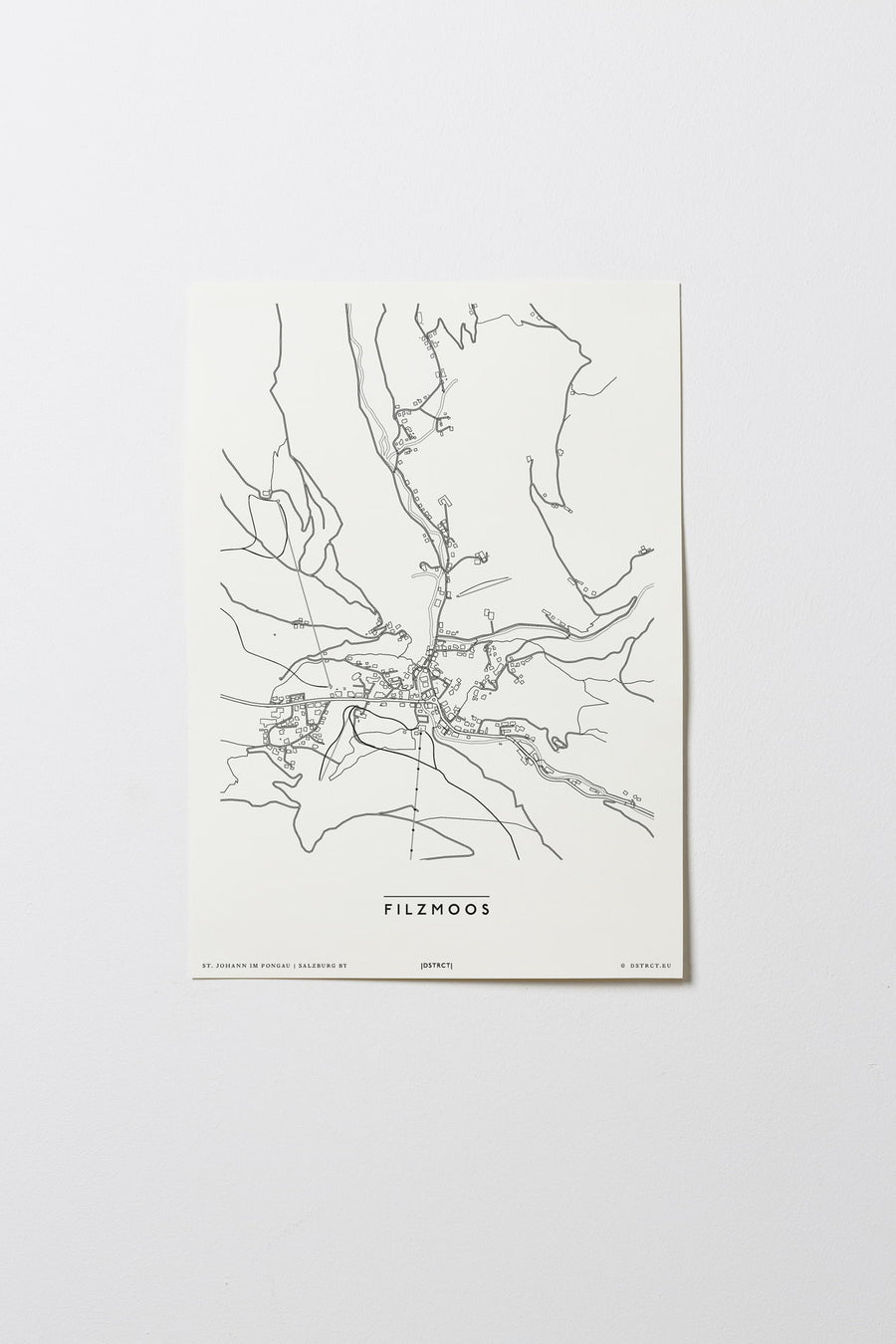 Filzmoos | Salzburg | Österreich | City Map Karte Plan Bild Print Poster Ohne Rahmen Unframed